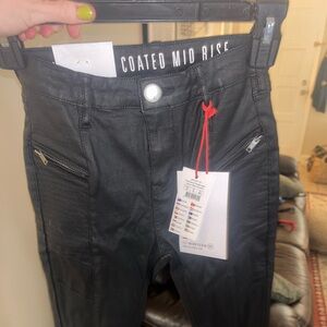 Faux leather black pants